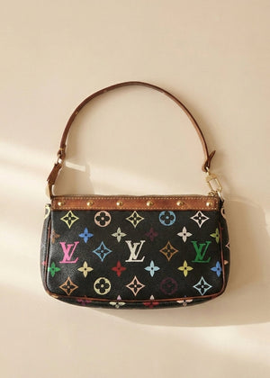 Louis Vuitton Black Colorful Murakami Handbag