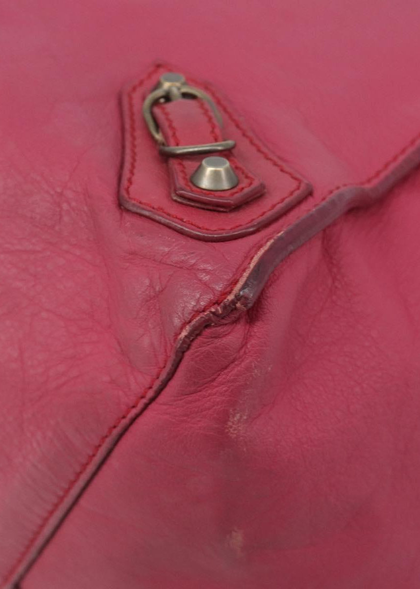 Balenciaga Pink City Tote corner detail