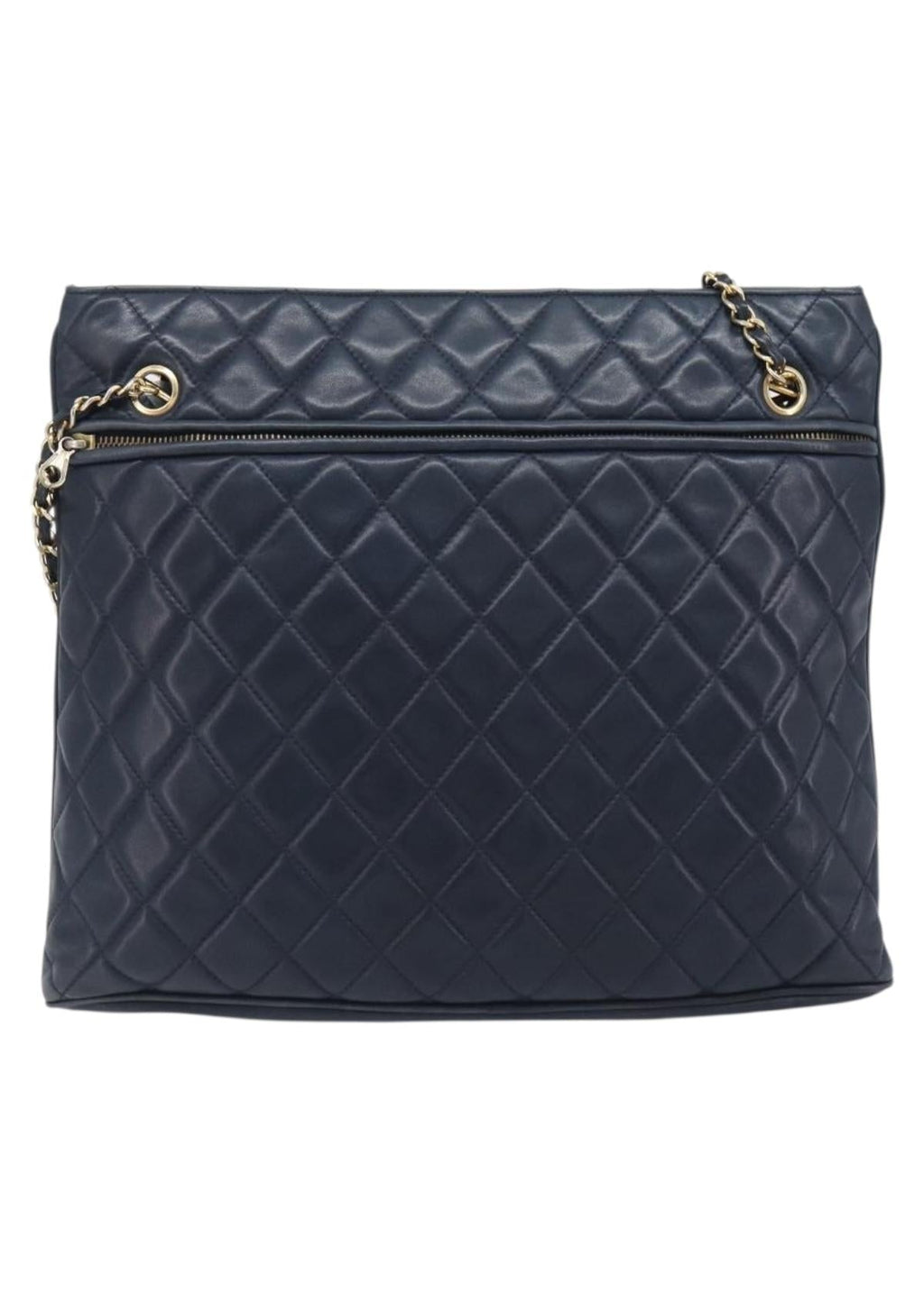 Chanel Navy Quilted Shoulder Bag back