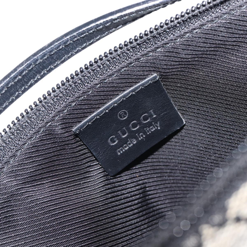 Gucci Navy GG Canvas Boat Pochette interior tag