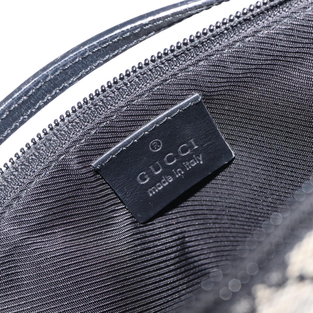 Gucci Navy GG Canvas Boat Pochette interior tag