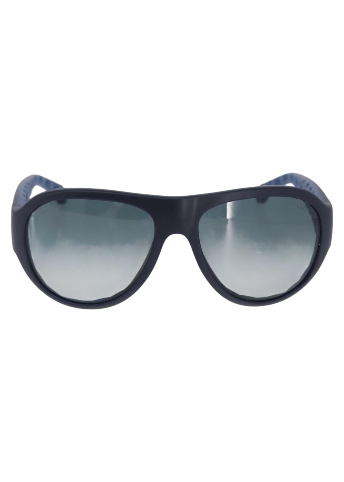 Chanel Black and Blue Quilted Sunglasses front