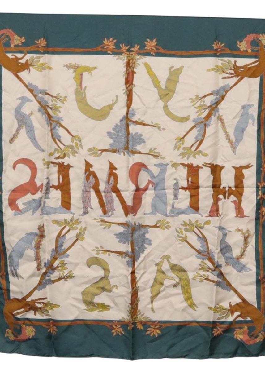 Hermès Green Spell Out Silk Scarf photo 16