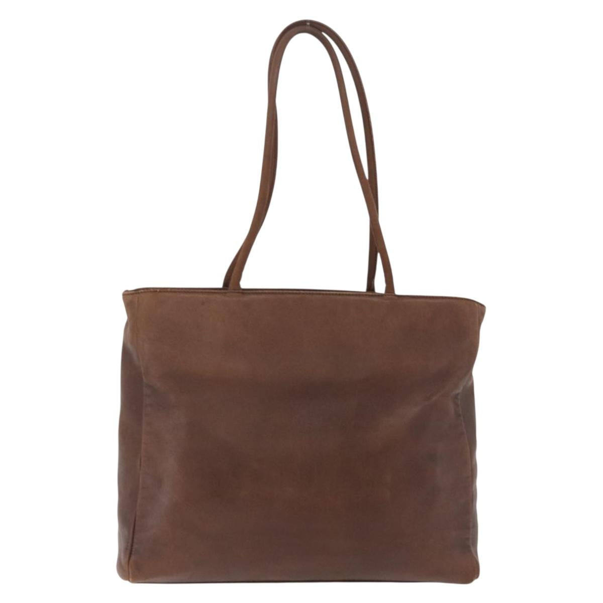 Prada Brown Leather Tote back