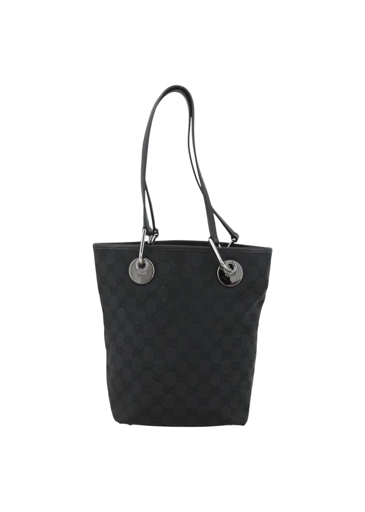 Gucci Black GG Canvas Mini Tote front
