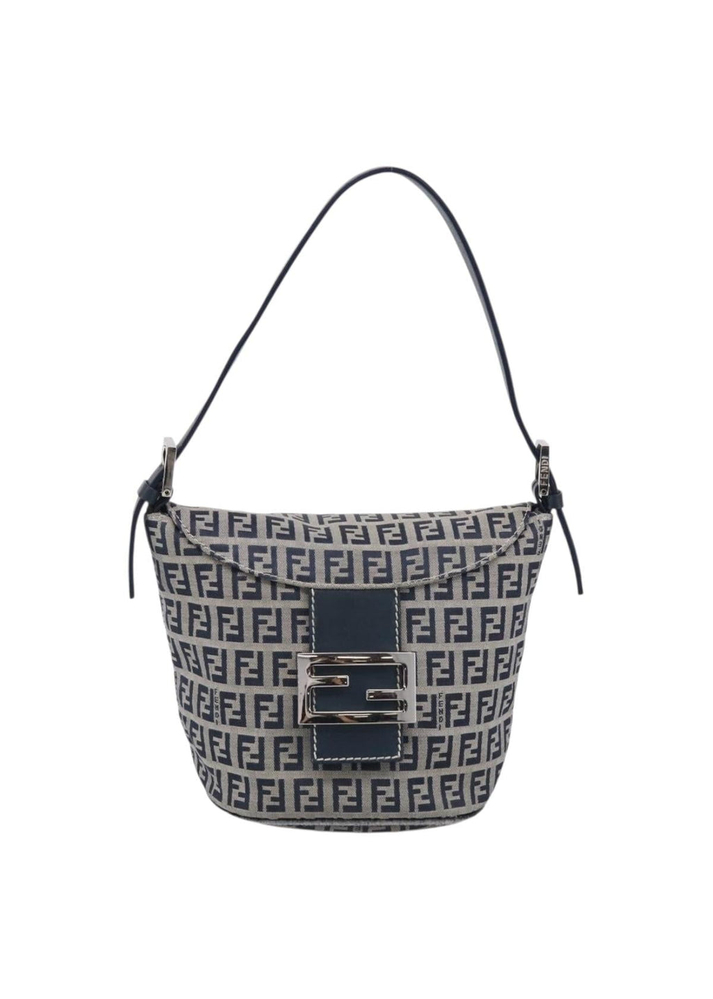 Fendi Navy Zucchino Mini Shoulder Bag front