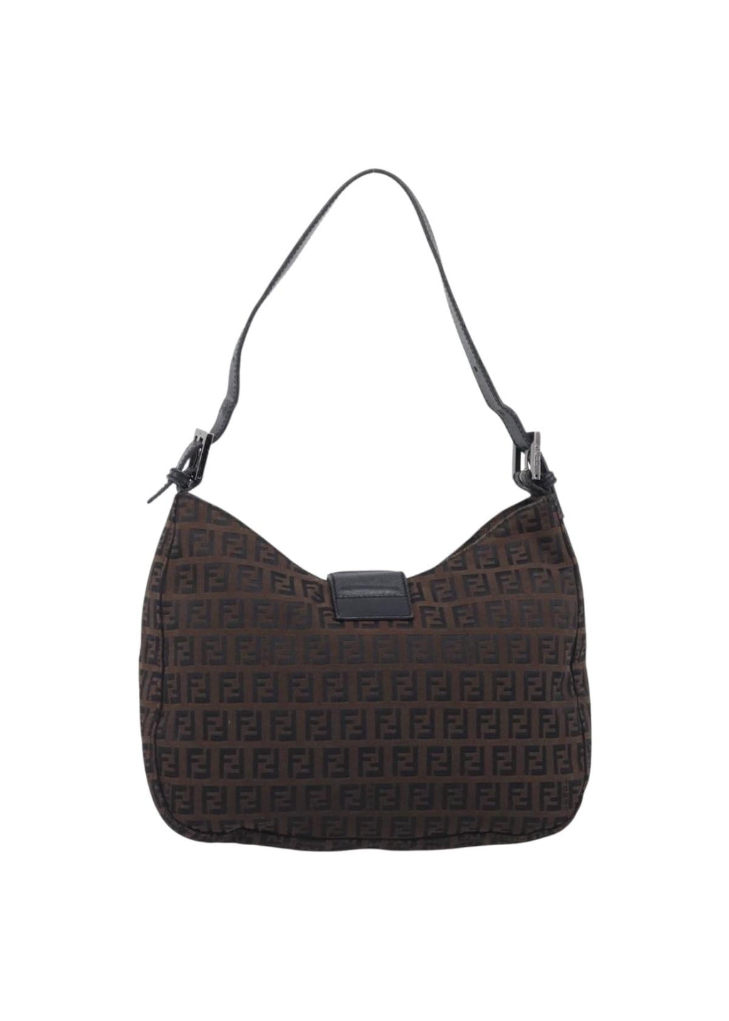 Fendi Chocolate Brown Zucchino Swoop Baguette back