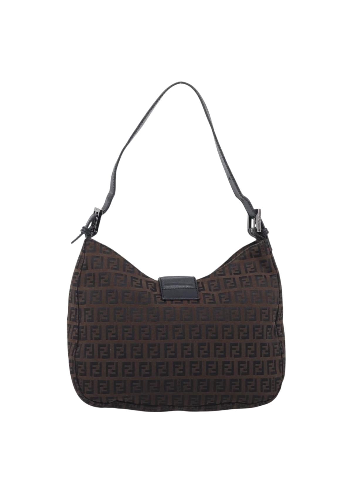 Fendi Chocolate Brown Zucchino Swoop Baguette back