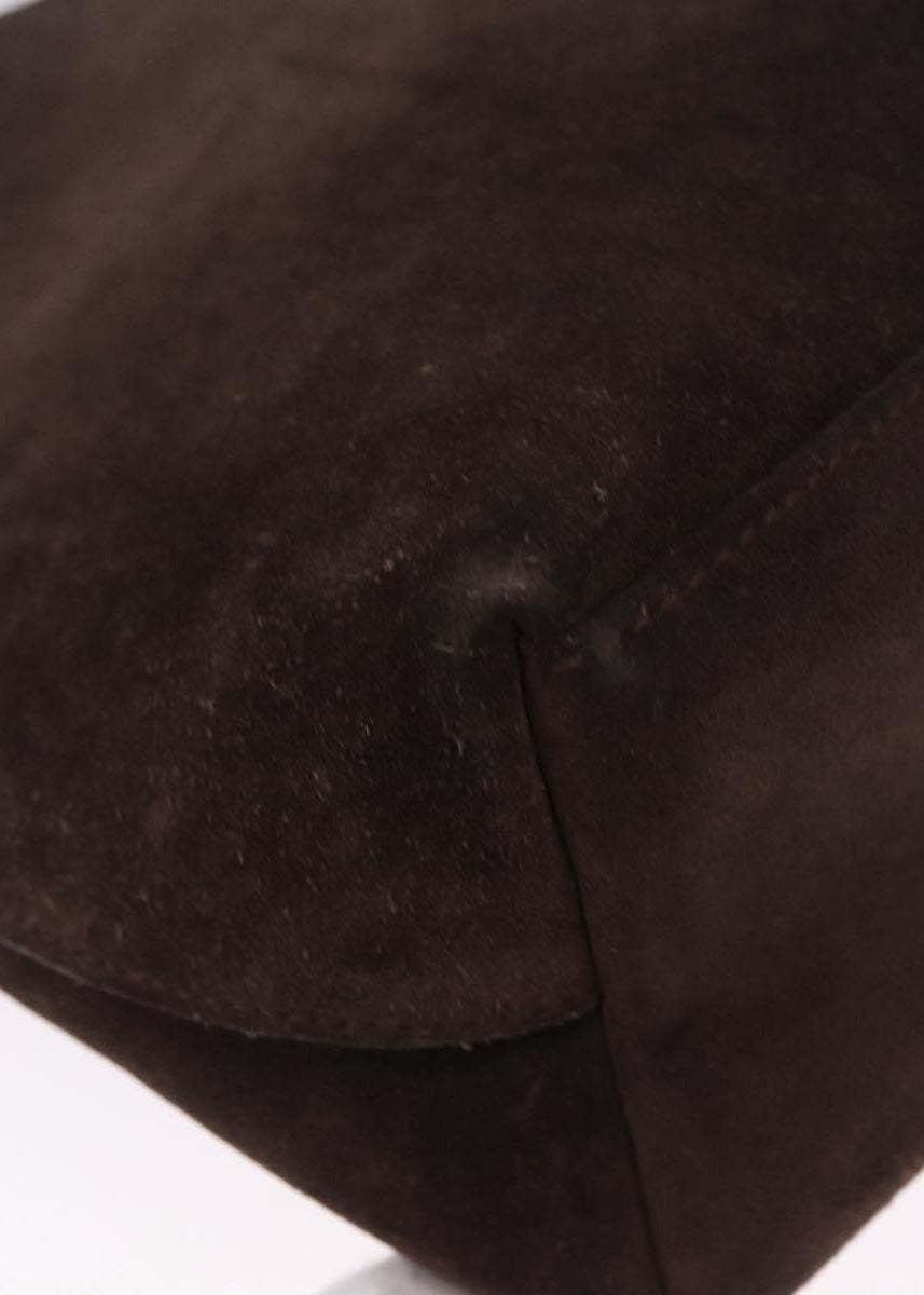 Gucci Brown Suede Shoulder Bag corner detail