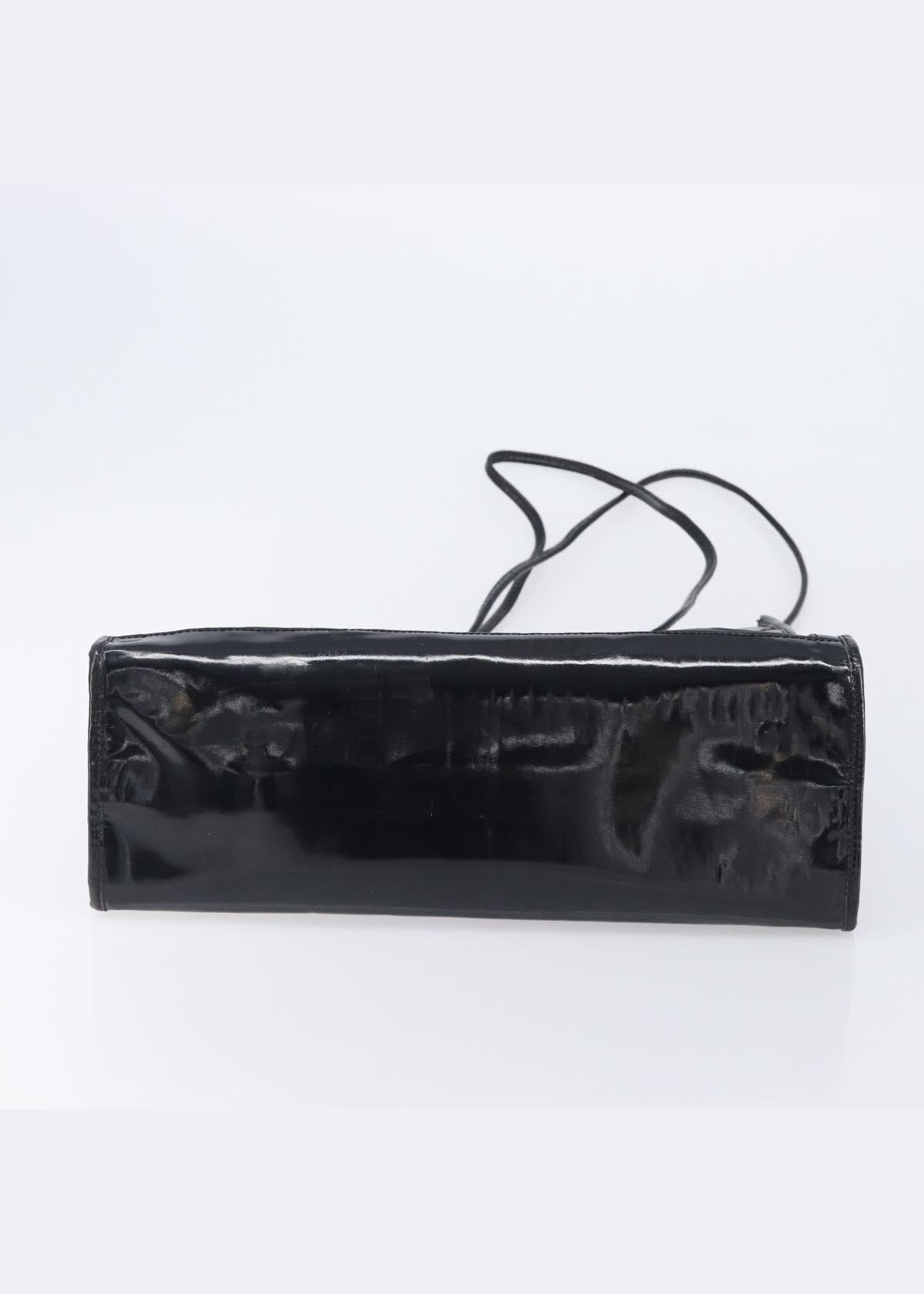 Fendi Black Patent Mesh Tote base