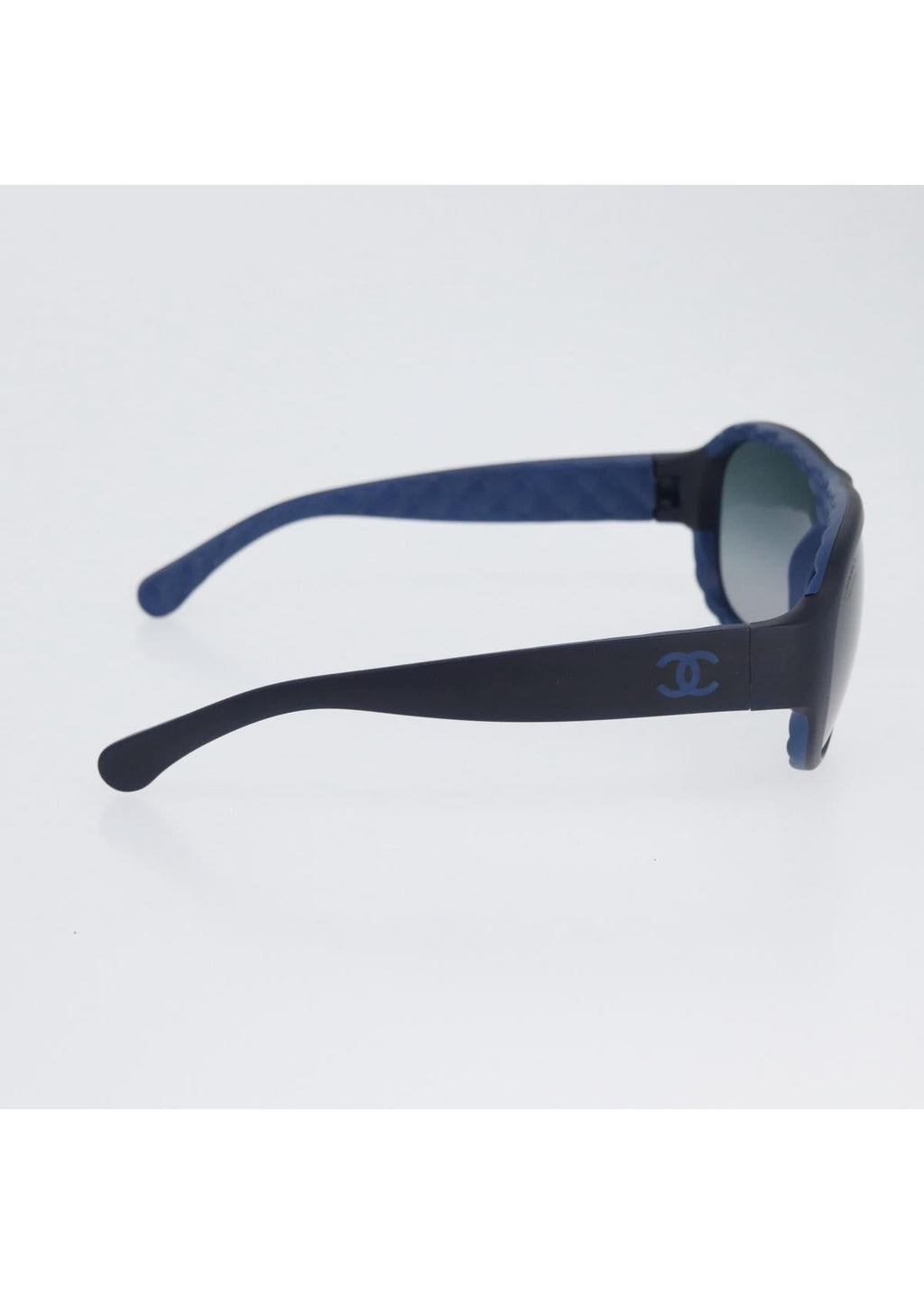 Chanel Black and Blue Quilted Sunglasses side
