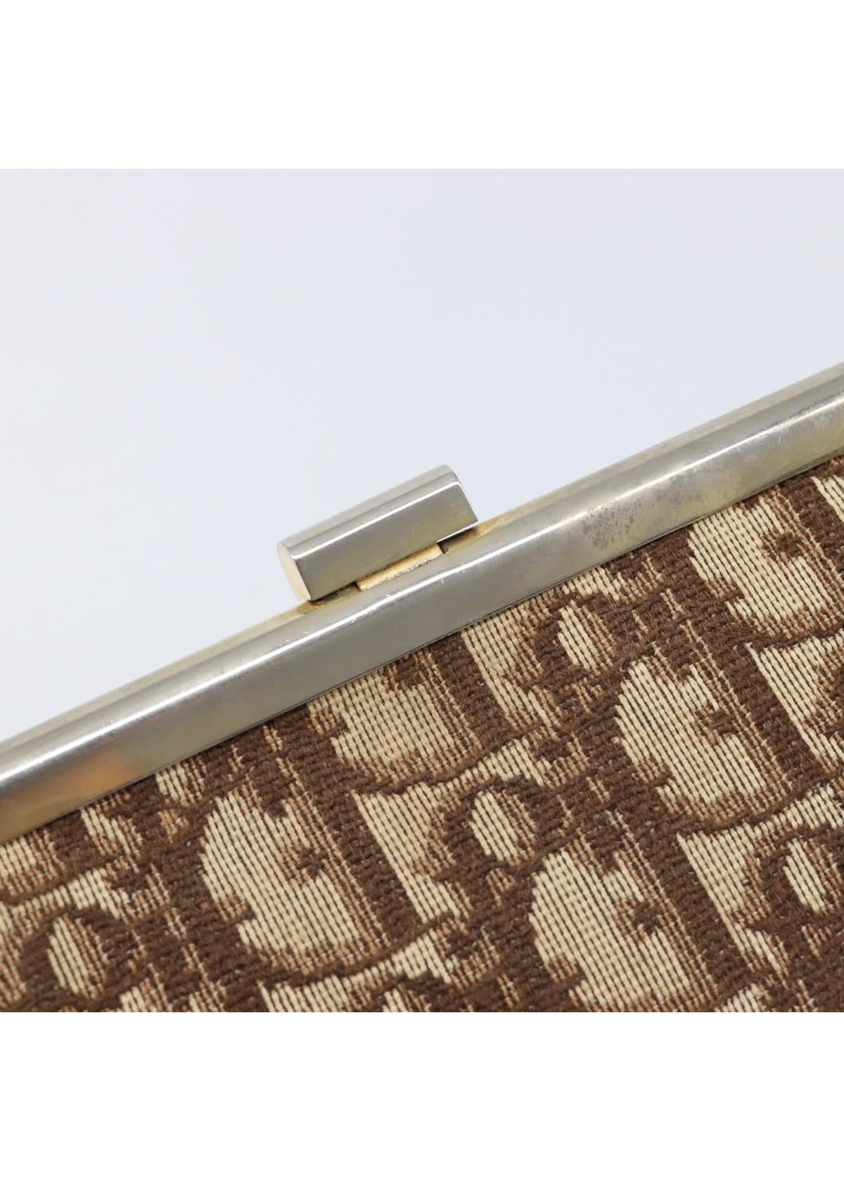 Dior Brown Oblique Canvas Clasp Clutch clasp