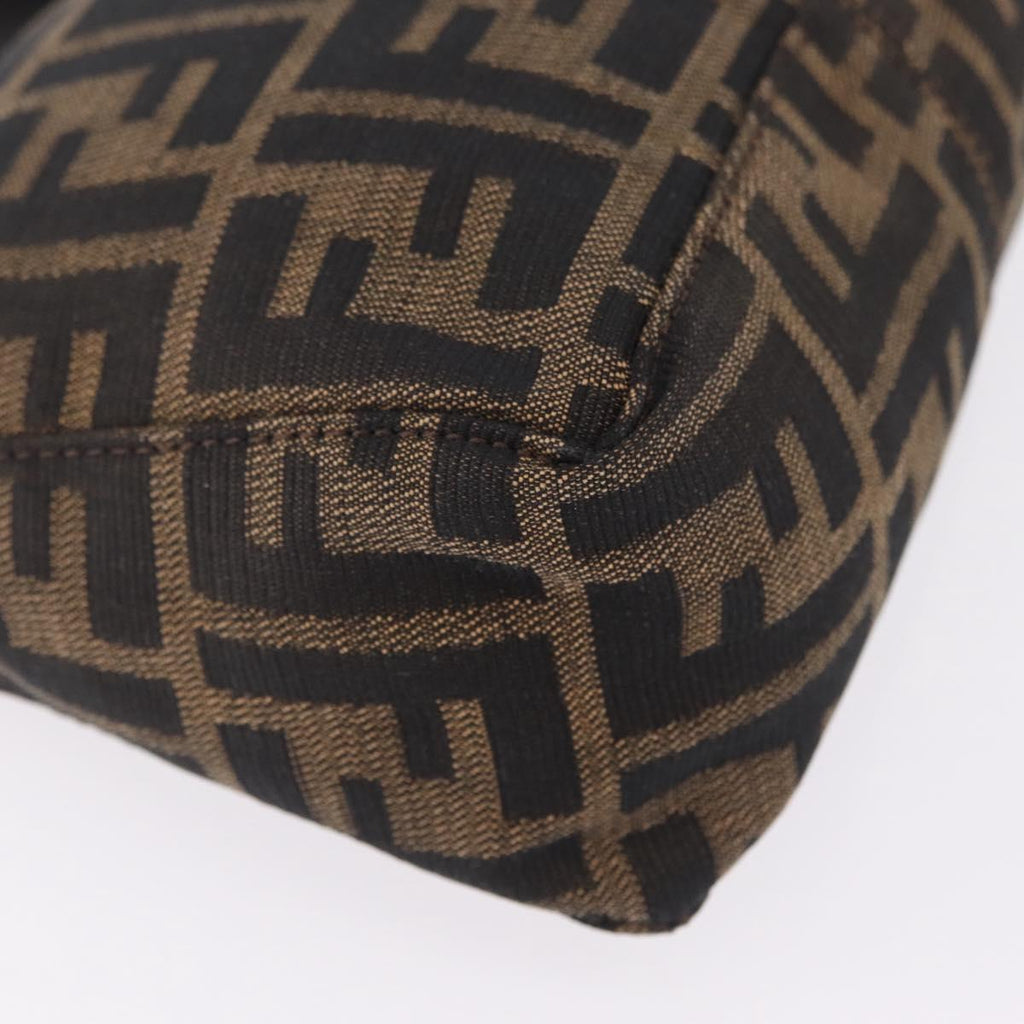 Fendi Brown Zucca Canvas Pochette corner detail