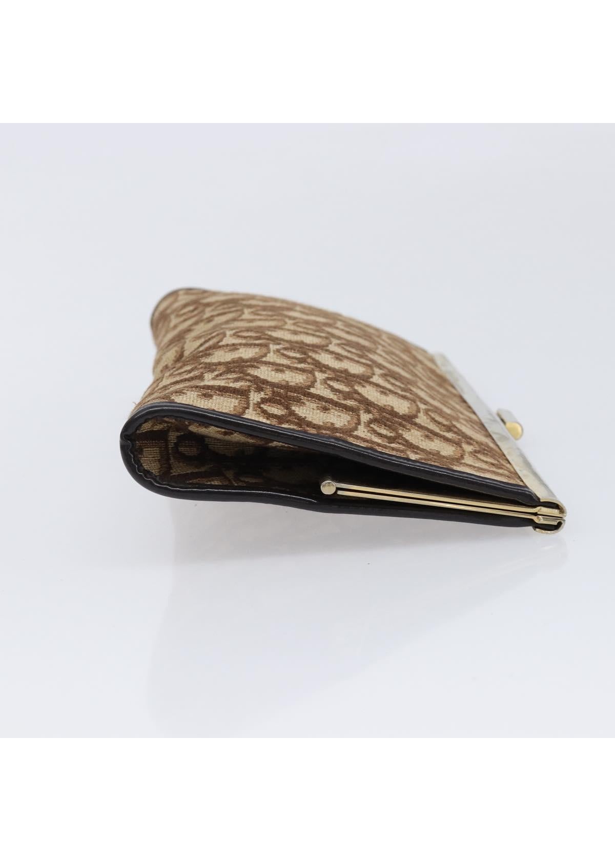 Dior Brown Oblique Canvas Clasp Clutch side