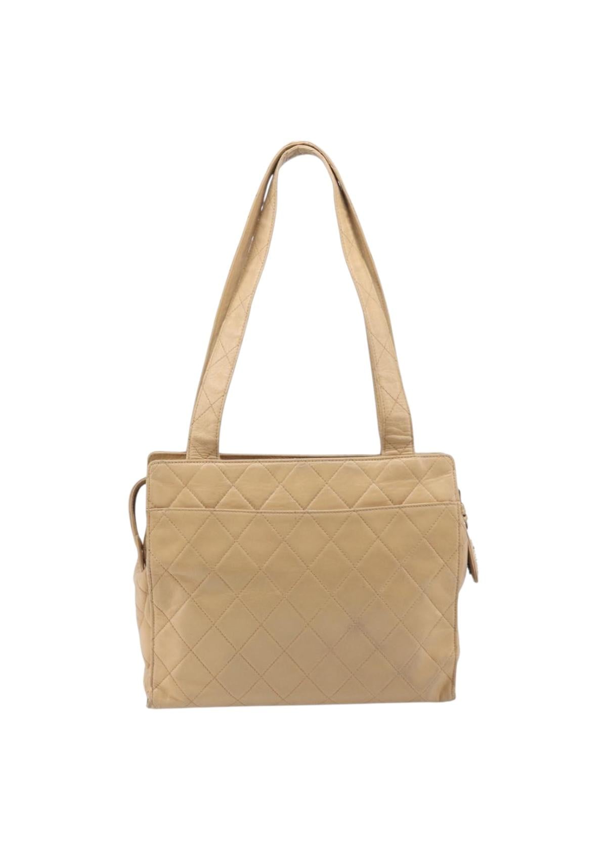 Chanel Beige Quilted Lambskin Tote photo 3