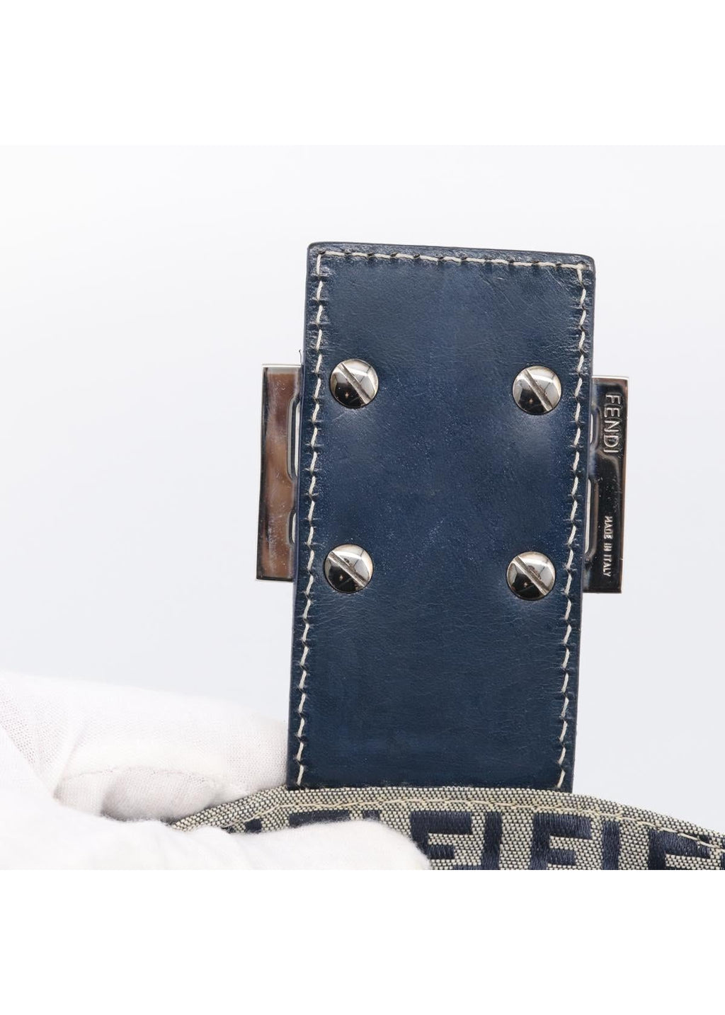 Fendi Navy Zucchino Mini Shoulder Bag photo 16