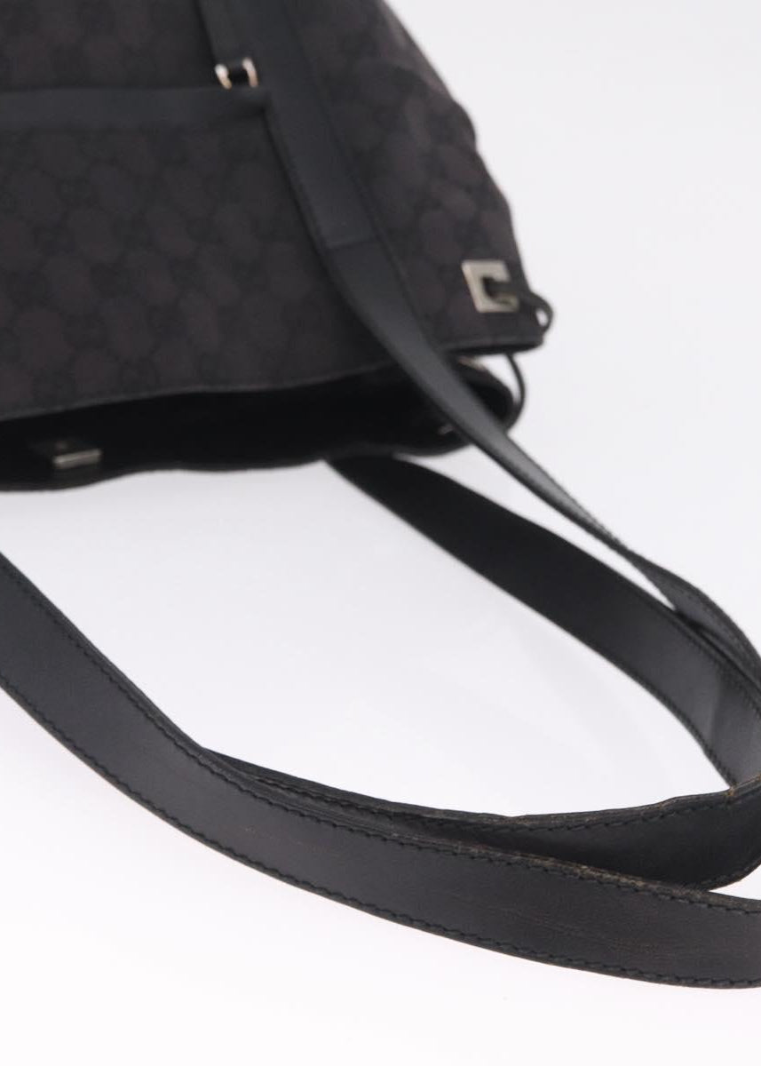 Gucci Black Monogram Tote handles