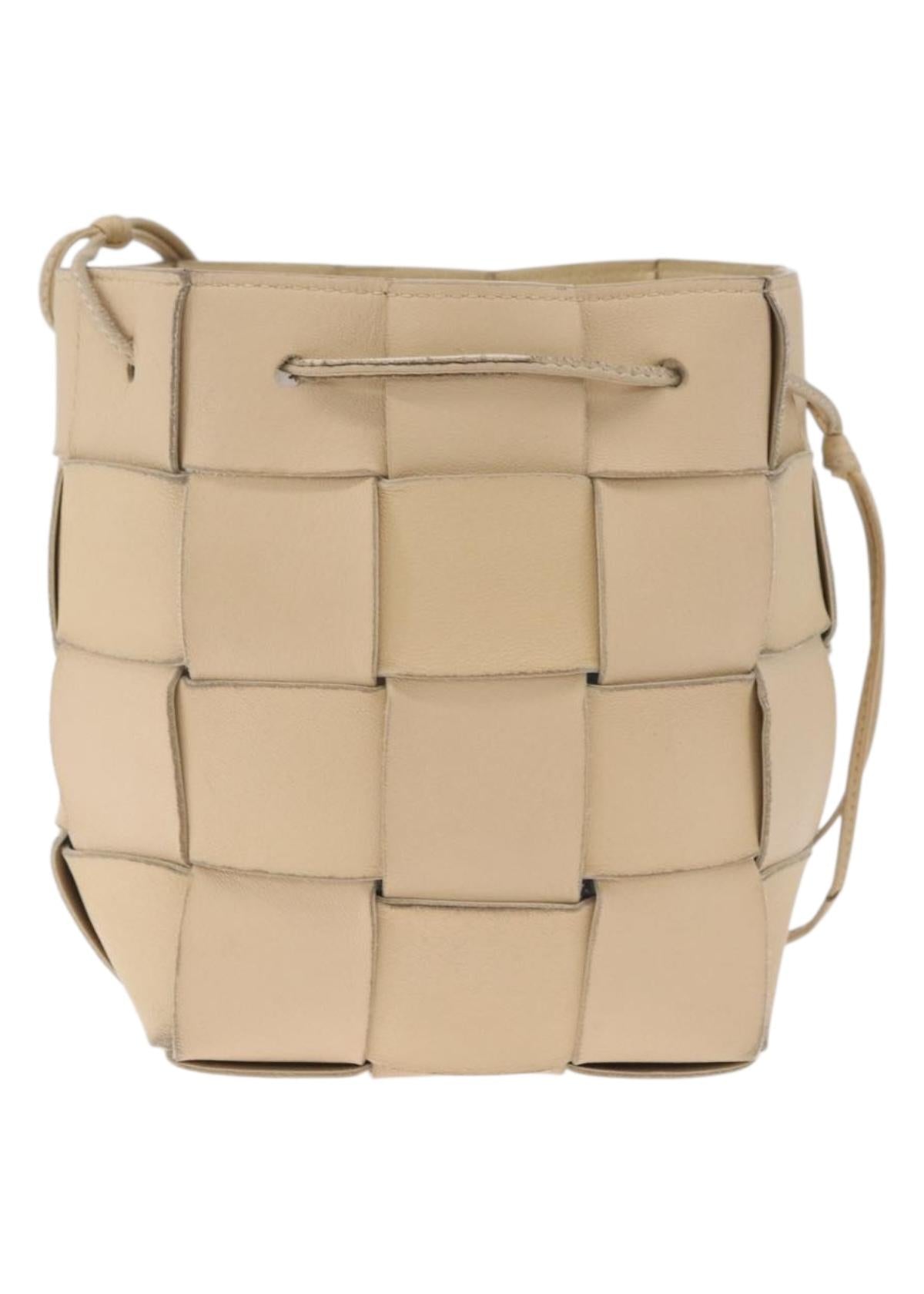 Bottega Veneta Tan Intrecciato Bucket Bag back