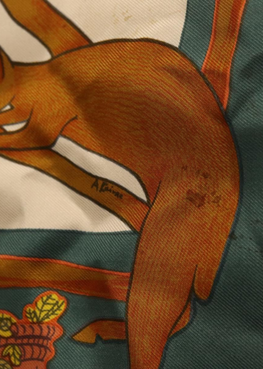 Hermès Green Spell Out Silk Scarf photo 12