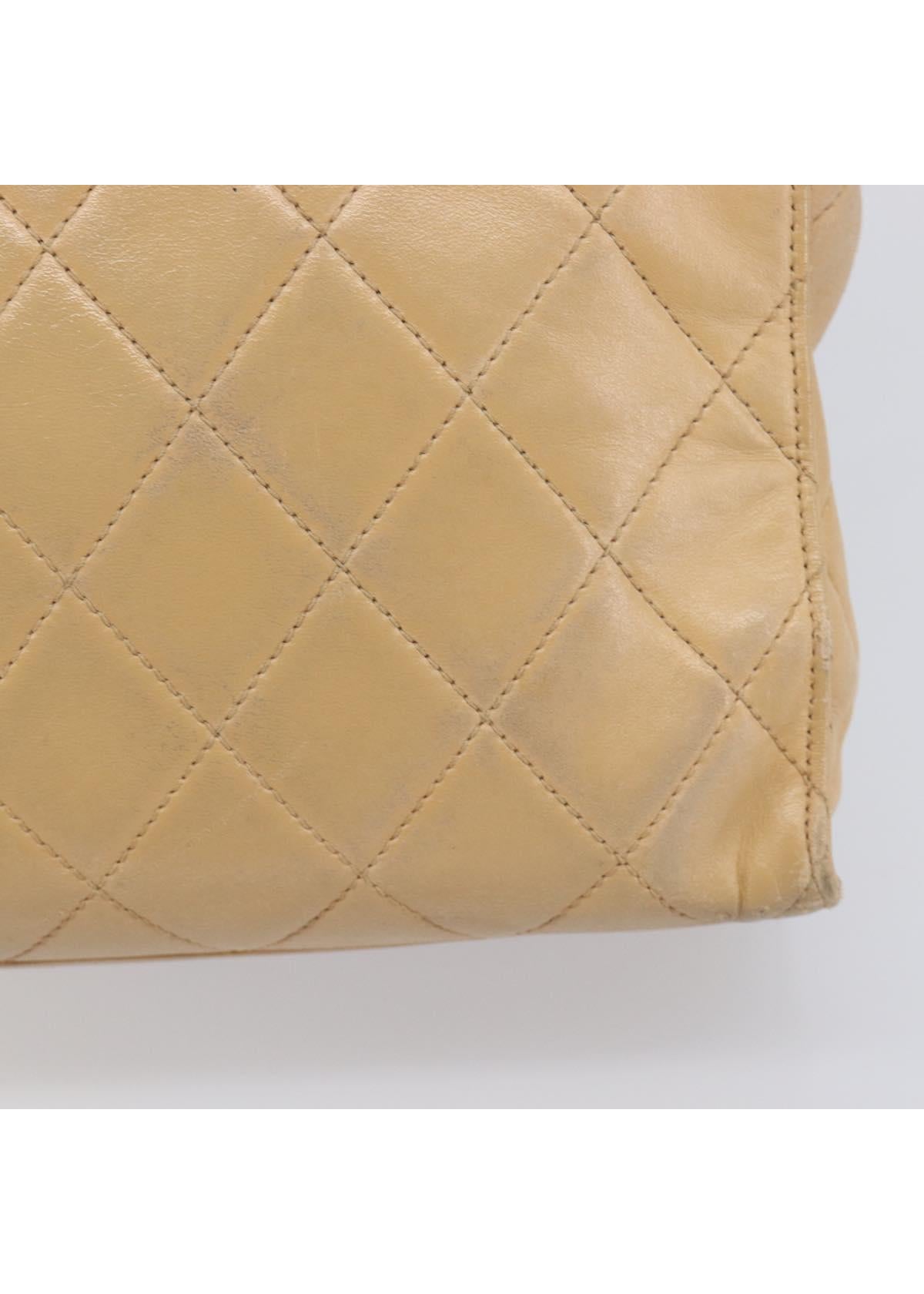 Chanel Beige Quilted Lambskin Tote photo 4