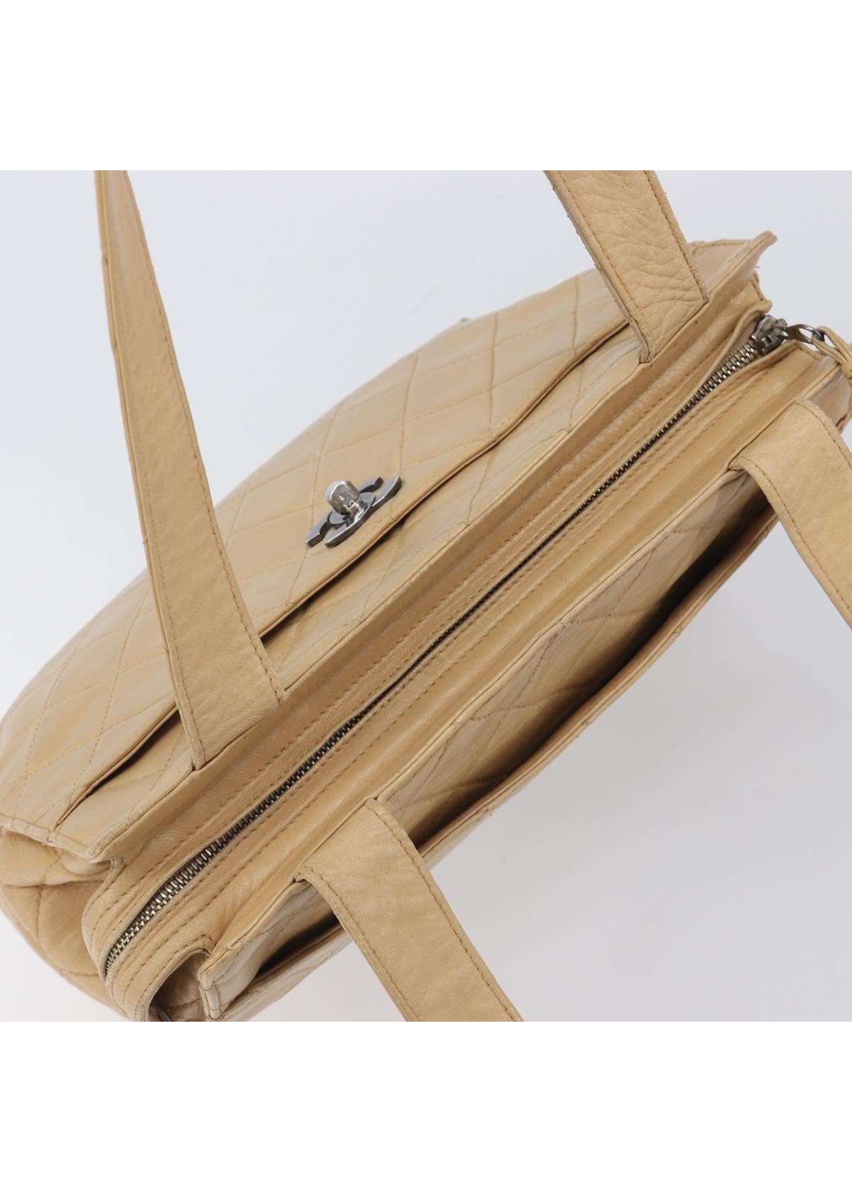 Chanel Beige Quilted Lambskin Tote photo 8