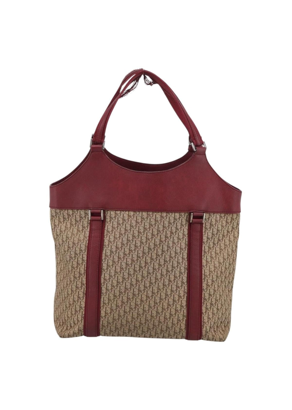 Dior Red and Monogram Tote back
