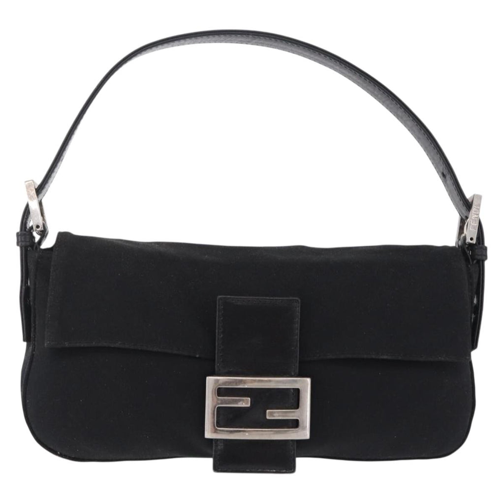 Fendi Black Cotton Jersey Baguette front