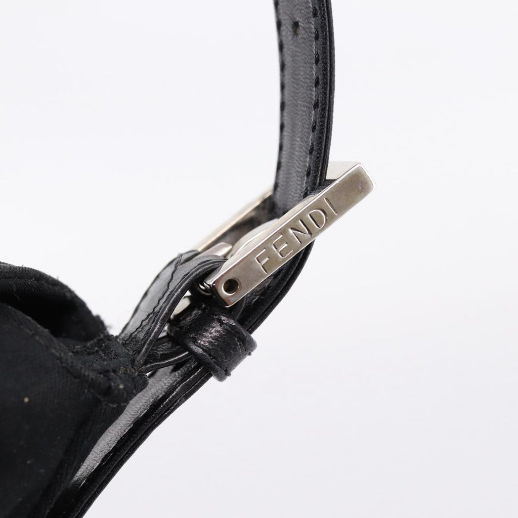 Fendi Black Nylon Rounded Baguette hardware