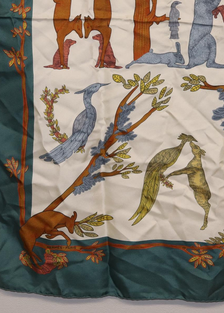 Hermès Green Spell Out Silk Scarf photo 8
