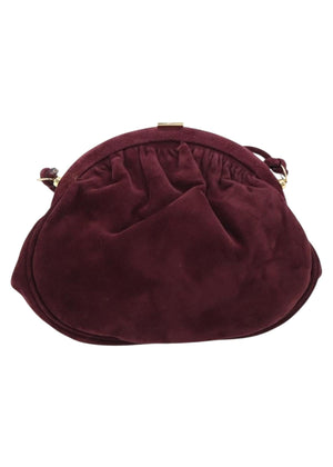 Ferragamo Burgundy Suede Shoulder Bag