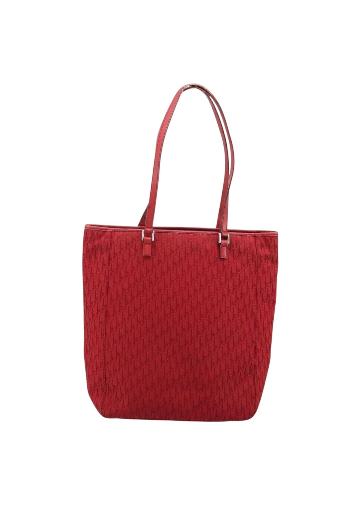 Dior Red Monogram Tote back