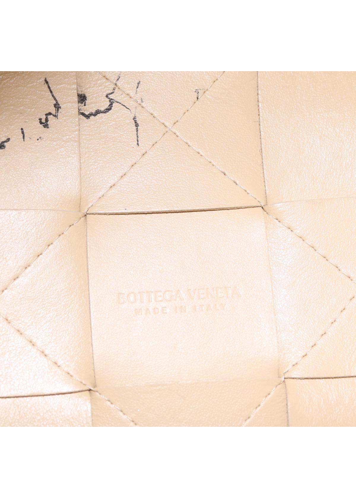Bottega Veneta Tan Intrecciato Bucket Bag interior lining