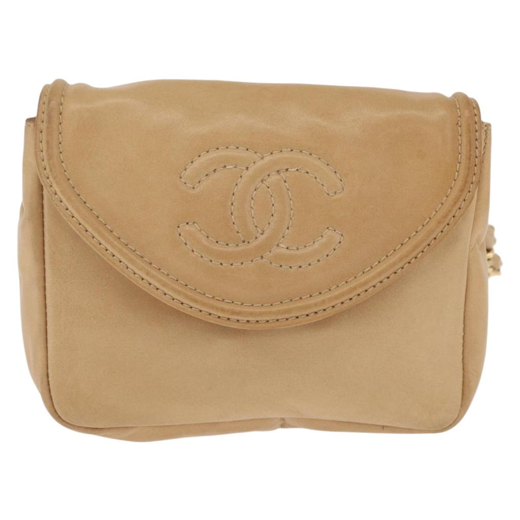Chanel Beige Lambskin Belt Bag front