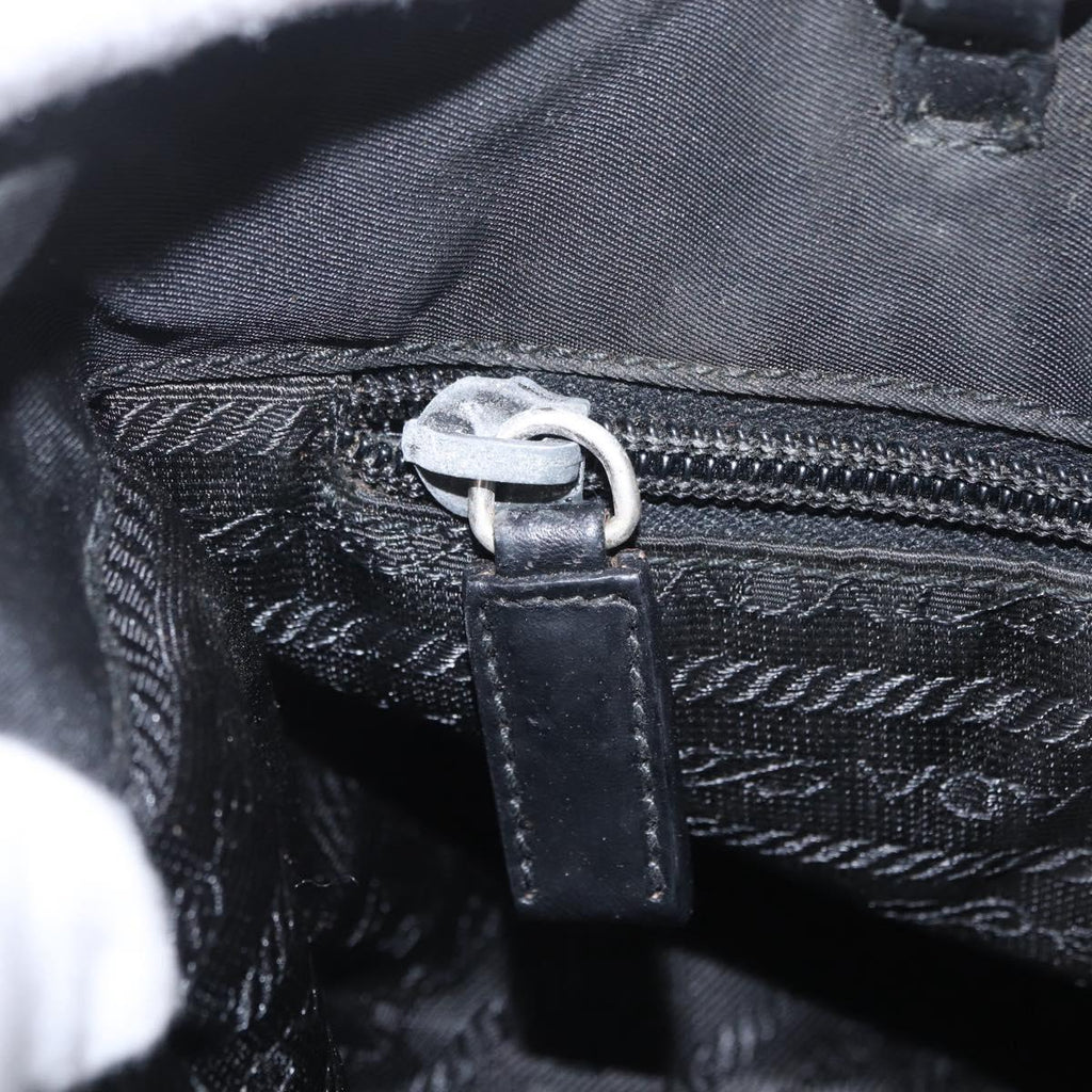 Prada Black Nylon and Leather Mini Tote serial code tag