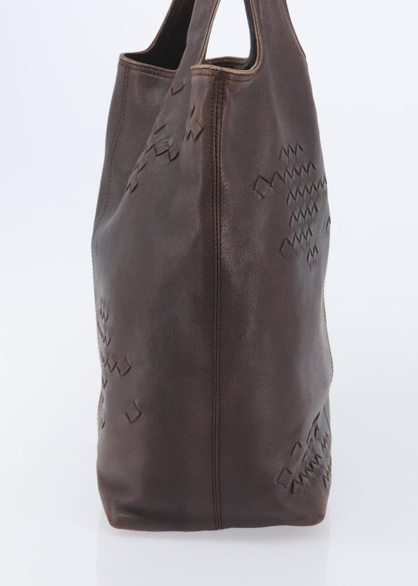 Bottega Veneta Brown Leather Hobo Bag side