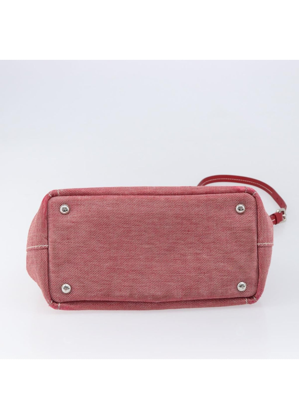 Miu Miu Red Denim Spellout Tote base