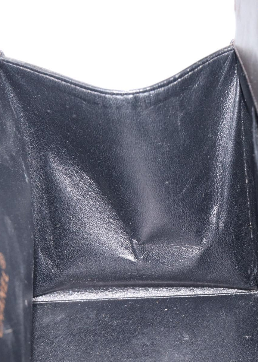 Chanel Black Patent Grand Shopping Tote interior