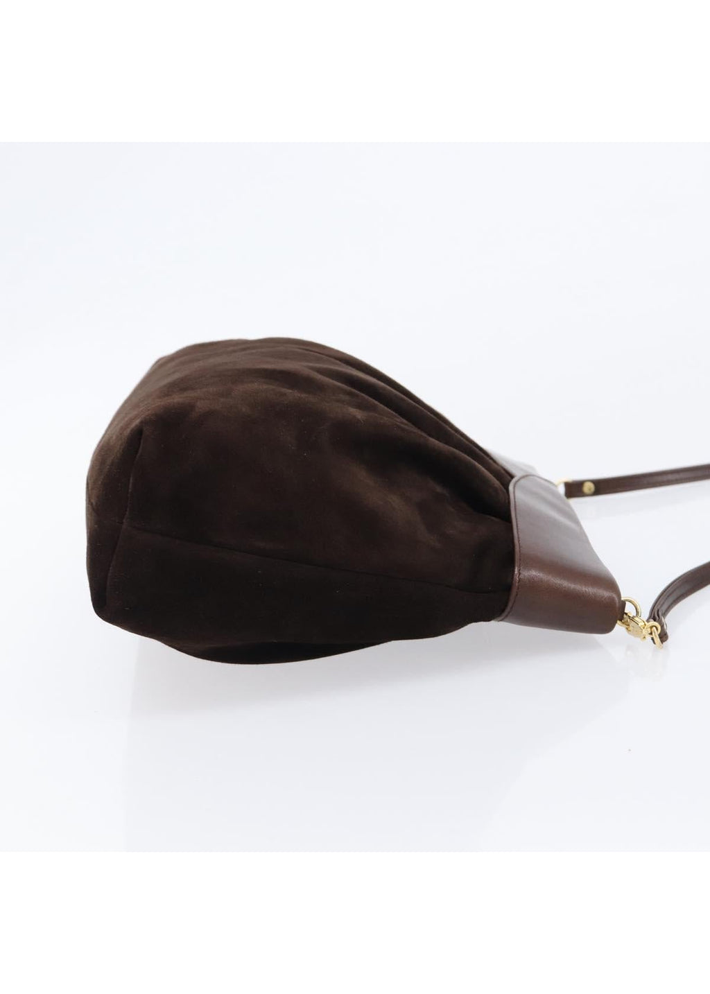 Ferragamo Brown Suede Shoulder Bag side