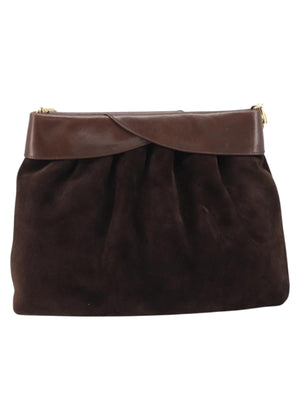 Ferragamo Brown Suede Shoulder Bag