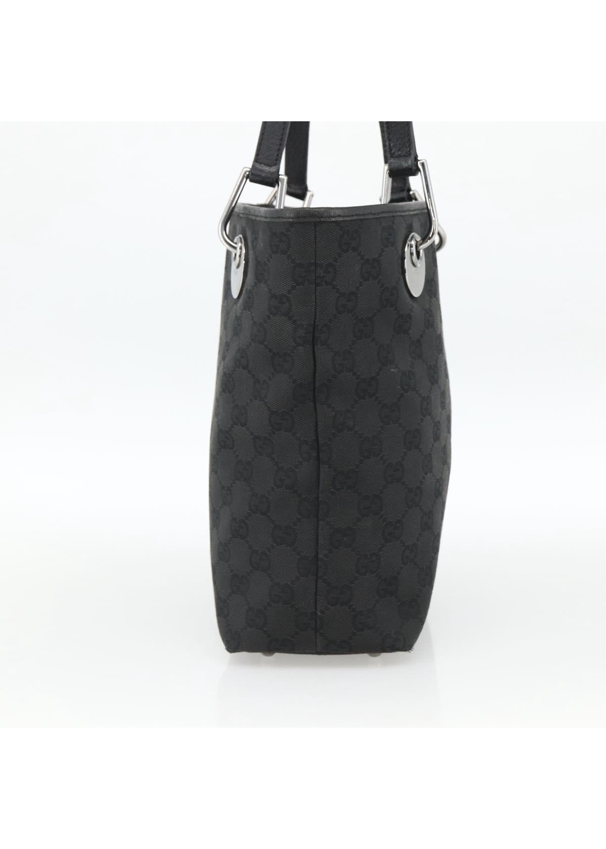 Gucci Black GG Canvas Mini Tote side