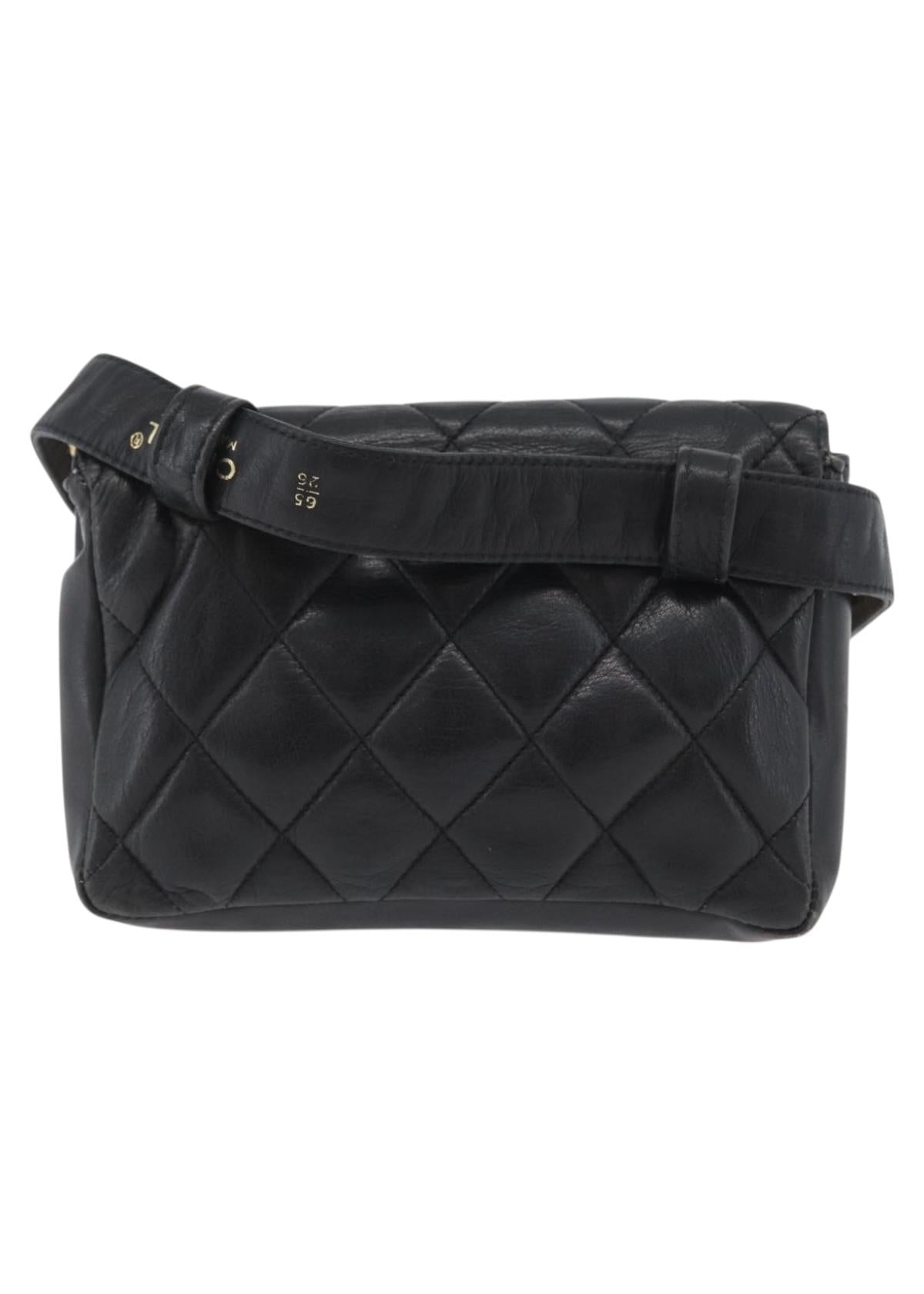 Chanel Black Quilted Leather Belt Bag back