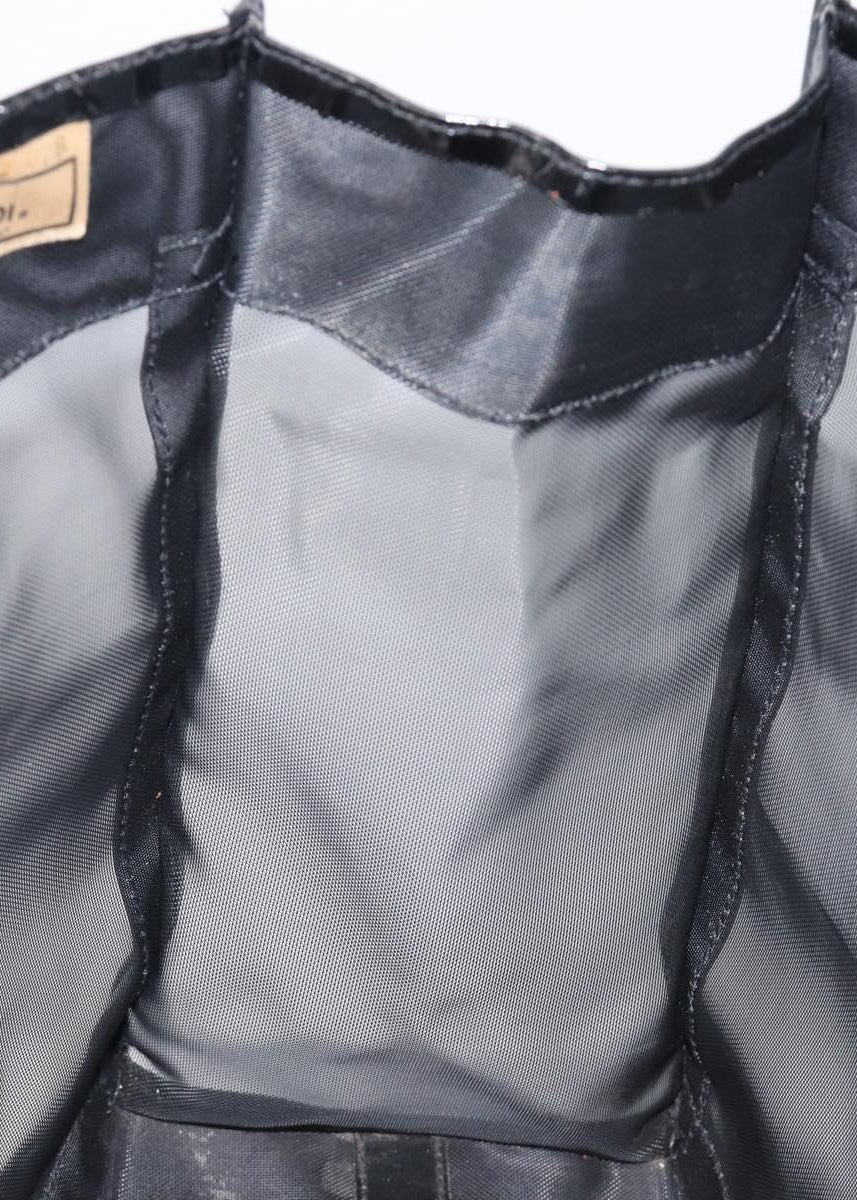 Fendi Black Patent Mesh Tote interior tag