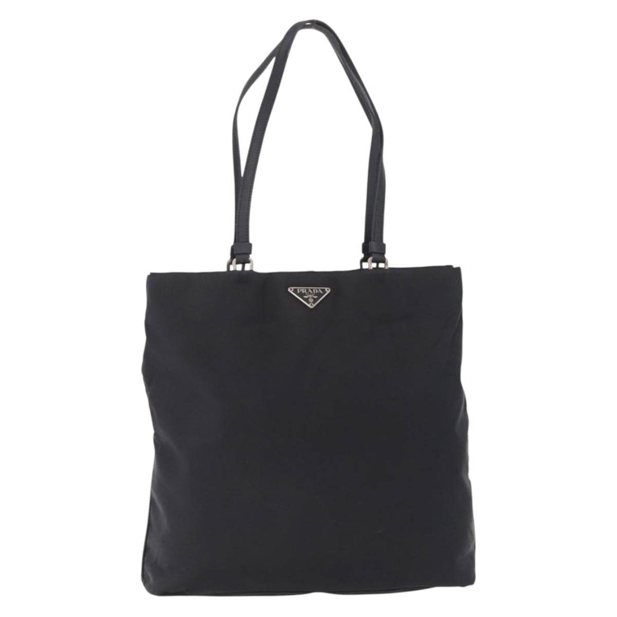 Prada Black Nylon and Leather Mini Tote front