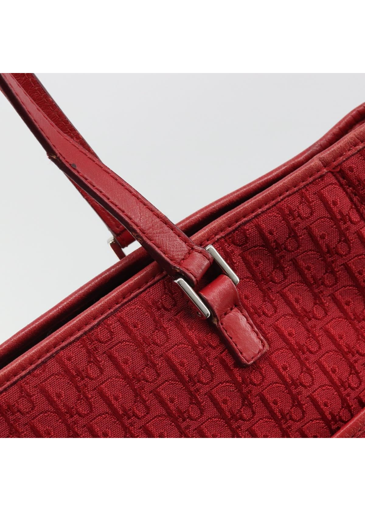 Dior Red Monogram Tote hardware