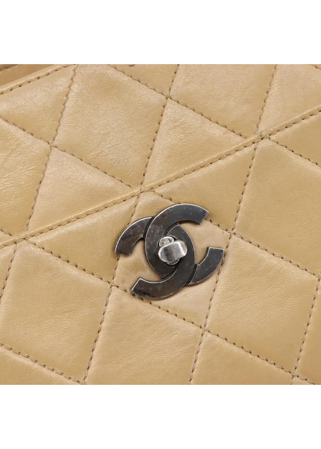 Chanel Beige Quilted Lambskin Tote photo 18