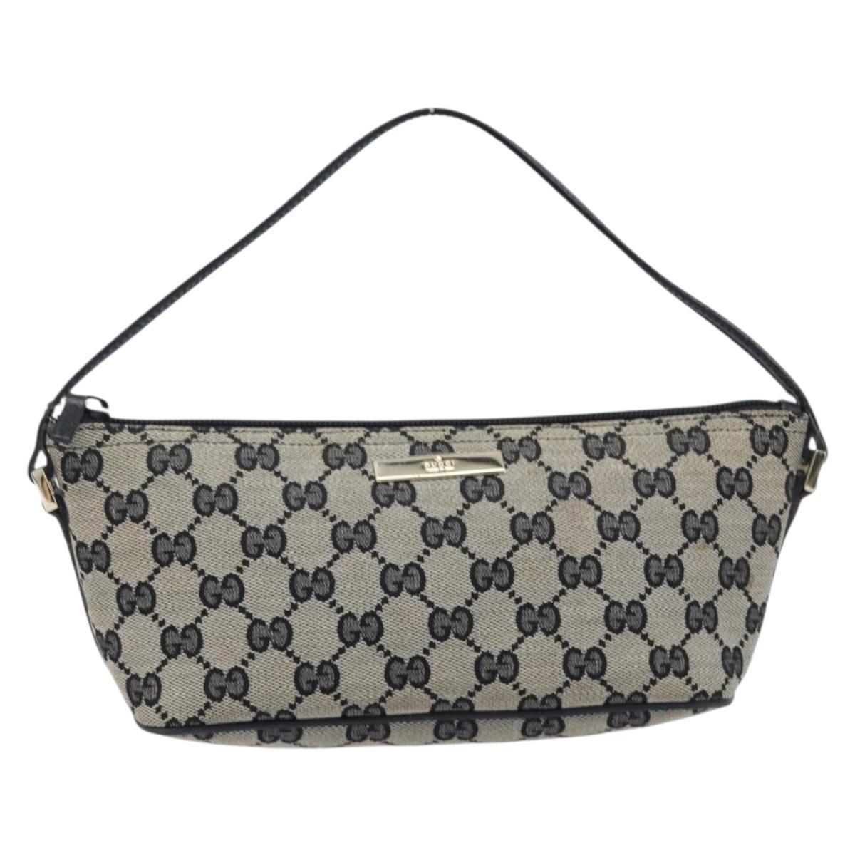 Gucci Navy GG Canvas Boat Pochette front