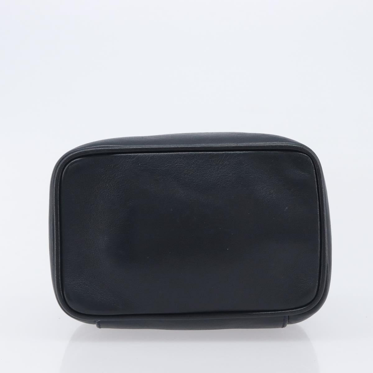Gucci Navy Leather Horsebit Vanity Bag base