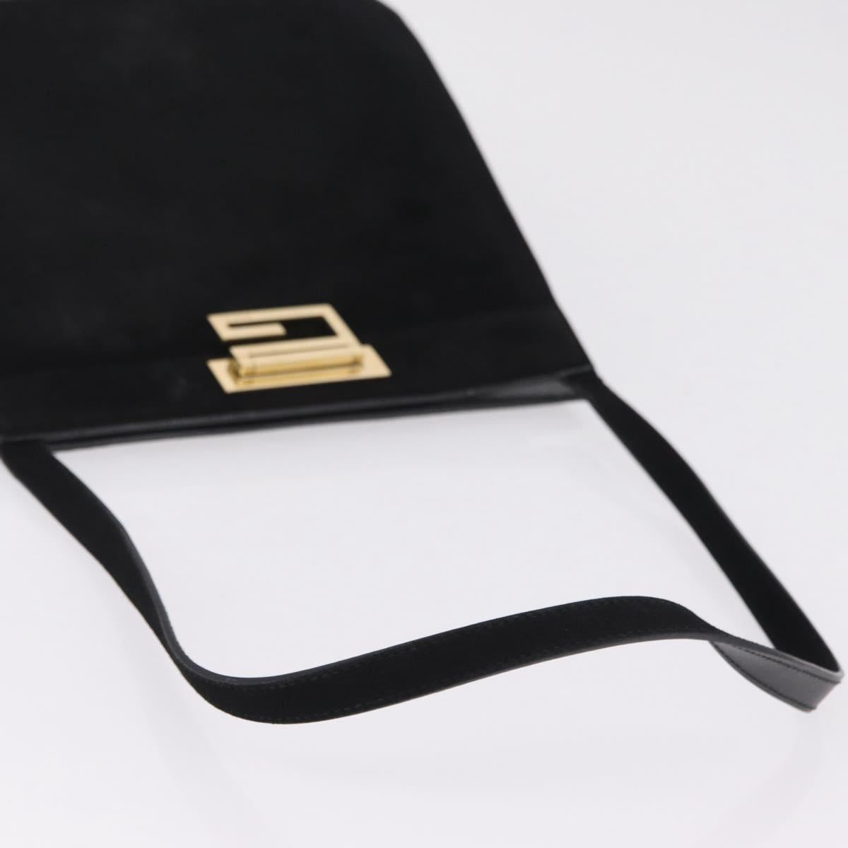 Gucci Tom Ford Black Suede Shoulder Bag strap