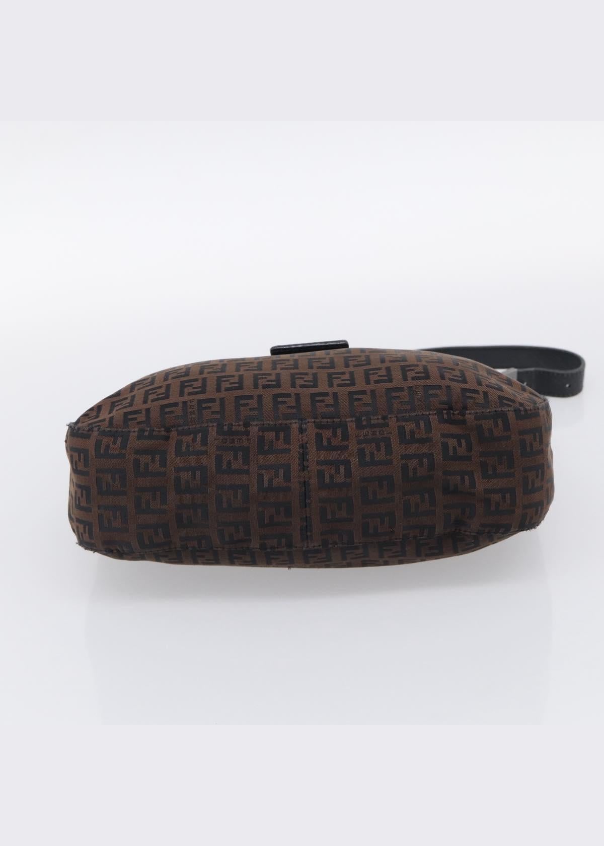 Fendi Chocolate Brown Zucchino Swoop Baguette base