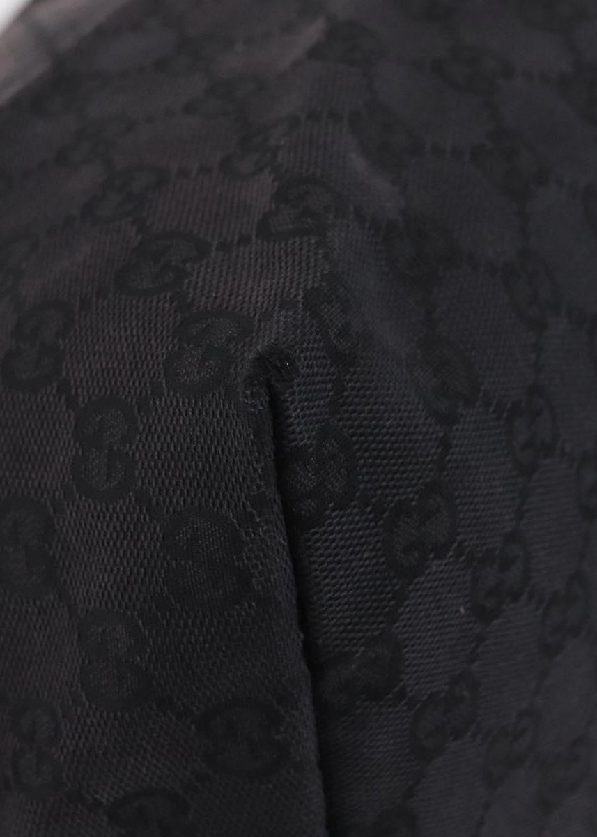 Gucci Black Monogram Tote corner detail